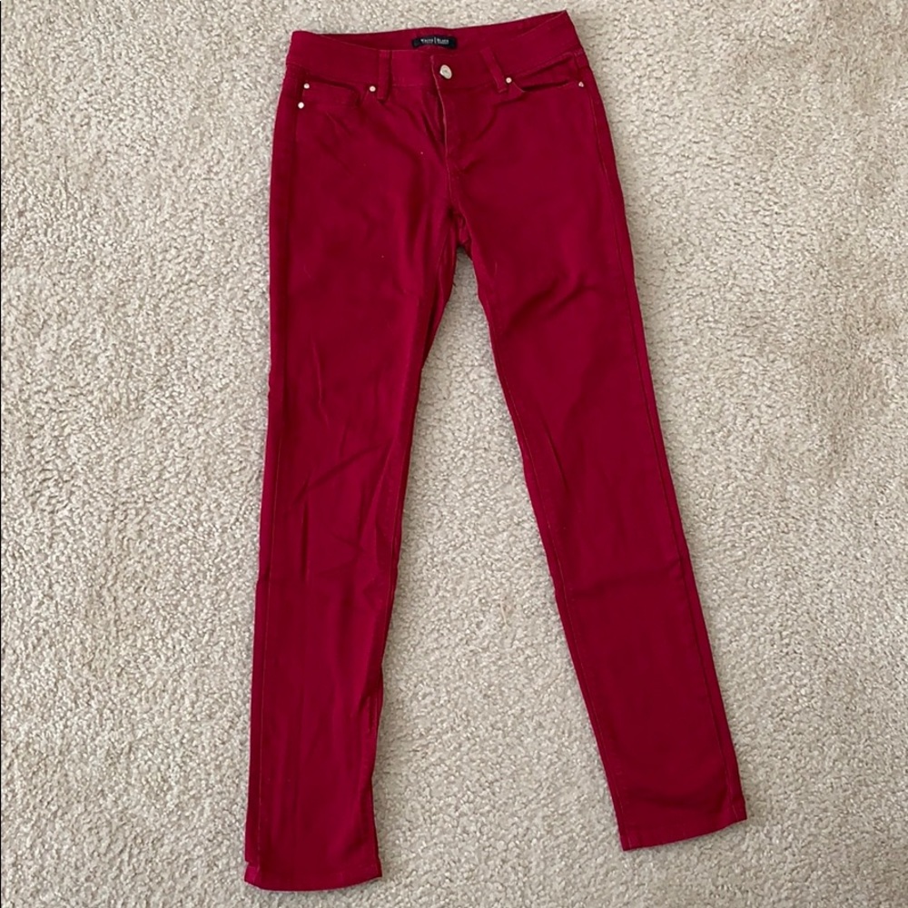 White House black market red skinny leg jeans